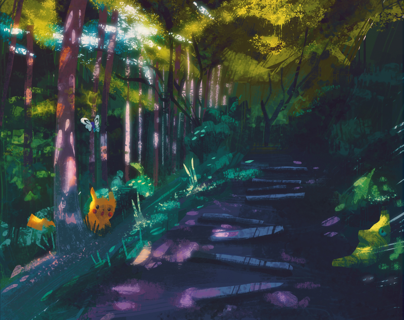 Illustration for article titled Beautiful Paintings Of Pokemon's Kanto Region